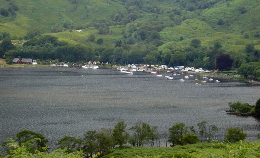 Ardlui from the West Highland Way along Loch Lomond